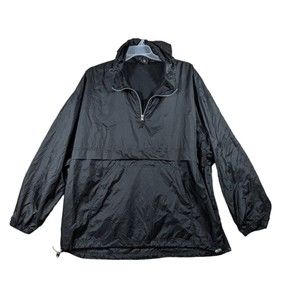 Vintage Foot Locker Front Pouch Pullover Rain Jacket Rain Windbreaker Black XXXL